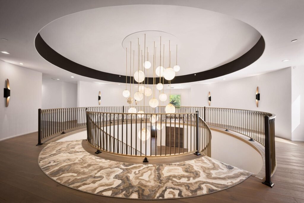 Modern luxury interior design with elegant furniture and premium lighting.